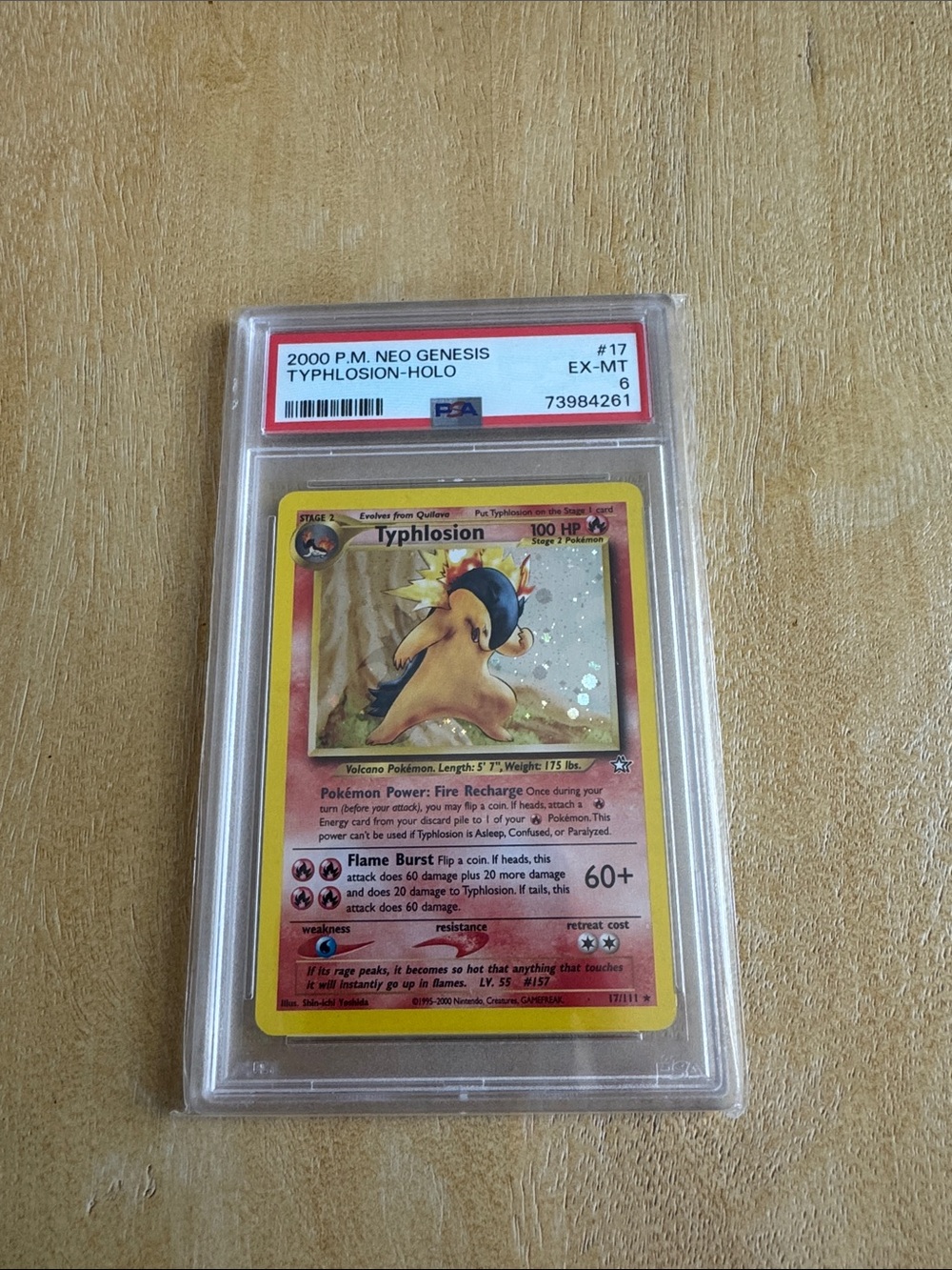 Pokemon Typhlosion Holo Card - PSA Graded